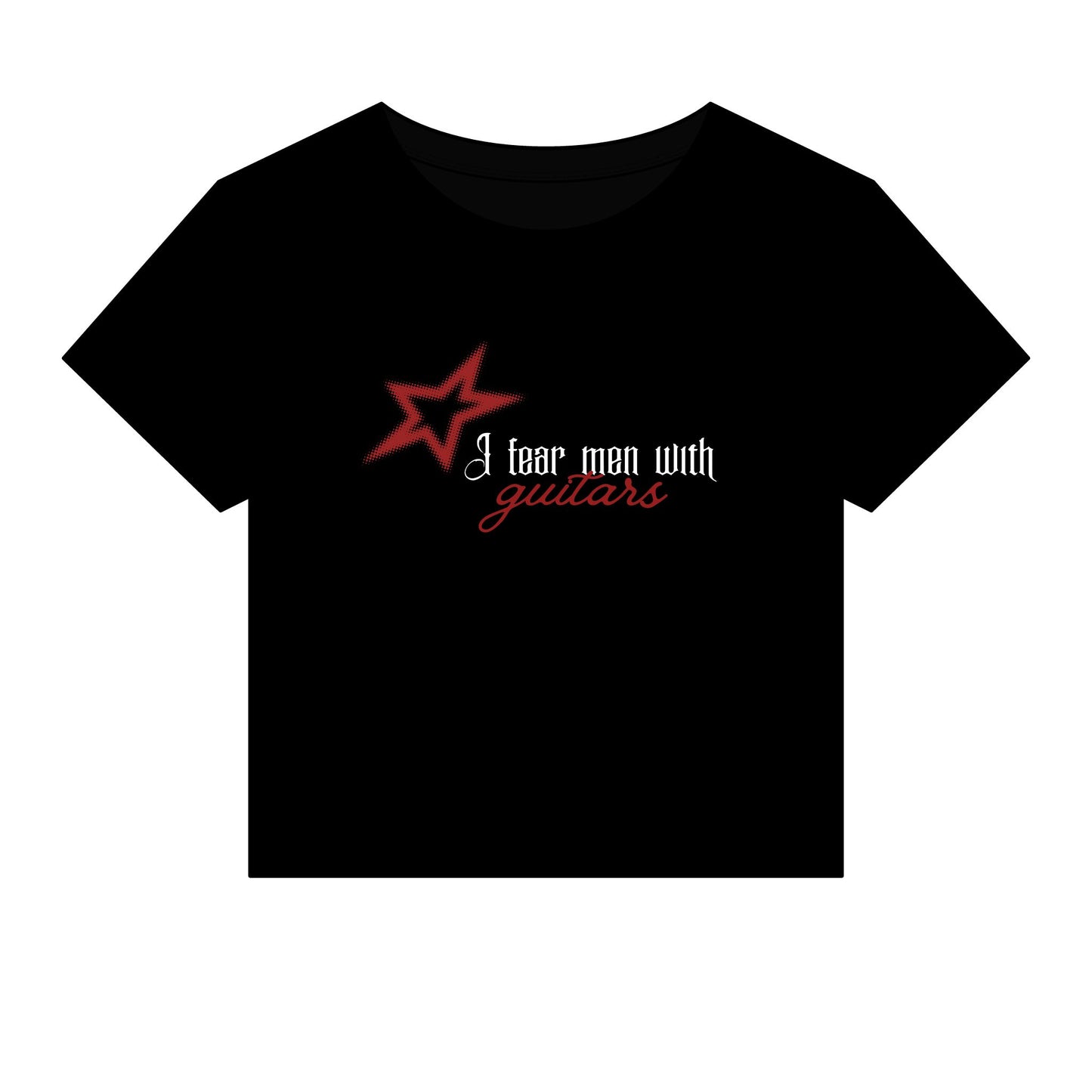 I Fear Men With Guitars Micro Rib Baby Tee