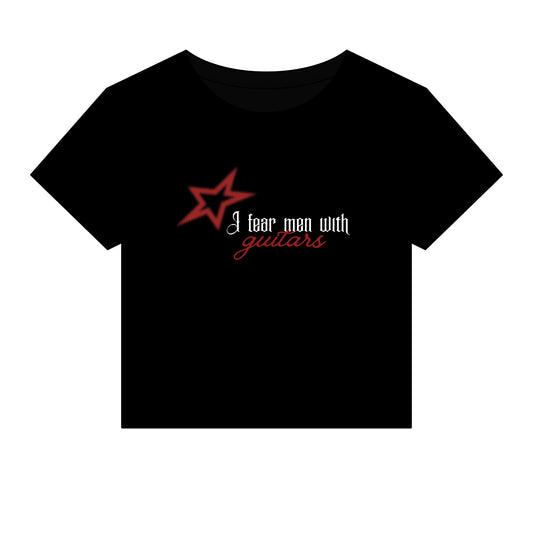 I Fear Men With Guitars Micro Rib Baby Tee